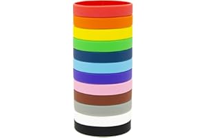 BRANDWINLITE Wholesale 12pcs/pack Mixed Colors Rubber Bracelets Silicone Wristbands for Men,Women&Teens for Party Favors,Events,Sports,Classroom Funny,Training and Officeile-Mixed Color 8"