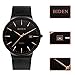Mens Watches Black Stainless Steel Wrist Watch Analog Quartz Business Watches Waterproof with Mesh Band
