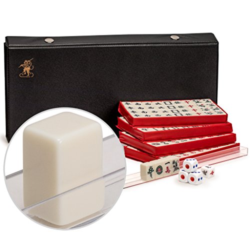 Yellow Mountain Imports Chinese Mahjong (Mahjongg, Mah Jongg, Mah-Jongg, Majiang) Travel Game Set with Extra Small White Tiles, Mini
