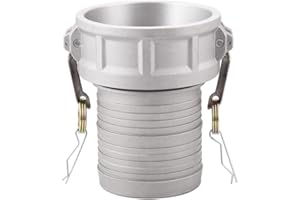 Hgzaccompany Aluminum Type C Cam Lock Fittings,Cam and Groove Hose Fitting,4" Female Coupler x 4" Hose Barbed 1 Pcs