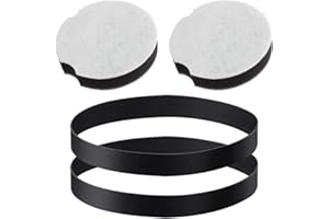 MEROM 2 Pcs 1604895 Replacement Belts for Vacuum Cleaner and 2 Pcs1604896 Replacement Filter Compatible with Bissell PowerForce Compact for 2690, 1520, 2112 Series Vacuum Cleaner