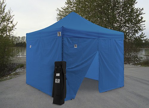 Impact Canopy 10 x 10 Canopy Pop Up Tent, Instant Outdoor Gazebo Shelter, Included Solid and Mesh Sidewalls, Aluminum Frame, Royal Blue