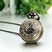 JewelryWe Christmas Gifts Women's Spider-Web Carving Pattern Antique Delicate Pocket Watch with 31.5 inch Chain