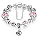 Presentski Fashion Charm Bracelet for Teen Girls and Women with Safe Chain Flower Themed Charms