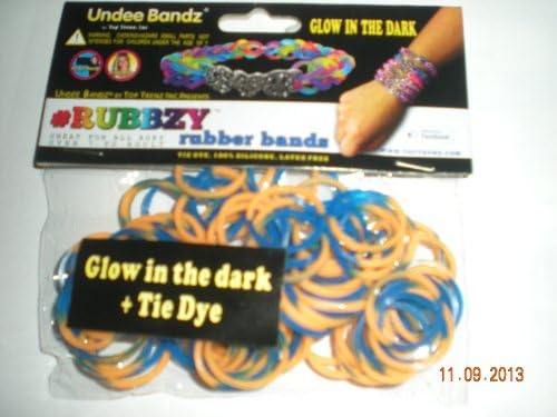 Rubbzy Glow in the Dark Blue and Gold Loose Rubber Bands