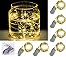 Pack of 6pcs 20LED Micro Starry Lights on Extra Thin Silver Wire, 2 x CR2032 Batteries Required and Included, 3.5 Ft (1m) Perfect for DIY Wedding Centerpiece or Table Decoration (Warm White)