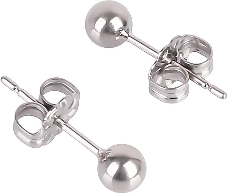 3mm 4mm Hypoallergenic Pure Titanium Ball Post Stud