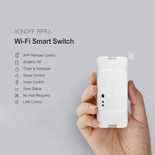 SONOFF RFR3 Interruptor para Control de Luces Inalmbrico por RF Wi Fi Inteligente Mdulo Universal para Bricolaje para Solucin de Automatizacin Domtica Funciona con Amazon Alexa y Google Home