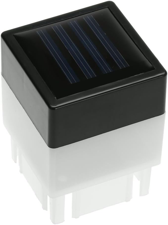 IainStars Square Waterproof LED Solar Light Fence Post Pool Garden Lamp Warm White