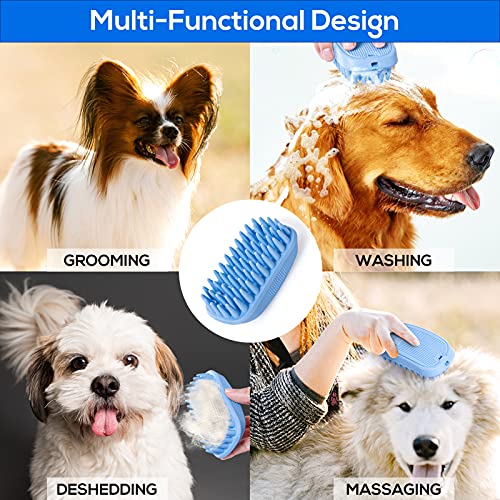 Dog Bath Brush,Rubber Dog Shampoo Grooming Brush, Silicone Dog Shower
