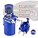 RULLINE Oil Catch can kit,air Oil Separator,Oil Catch Can Tank, Universal Reservoir with Breather Hose Kit Aluminum Polish Baffled 350ml Blue
