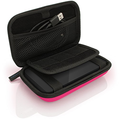 iGadgitz Pink EVA Hard Travel Case Cover for Western Digital My Passport Pro USB Portable External Hard Drive - Thumbnail 3