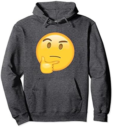 Unisex Thinking Face Emoji Hoodie 2XL Dark Heather