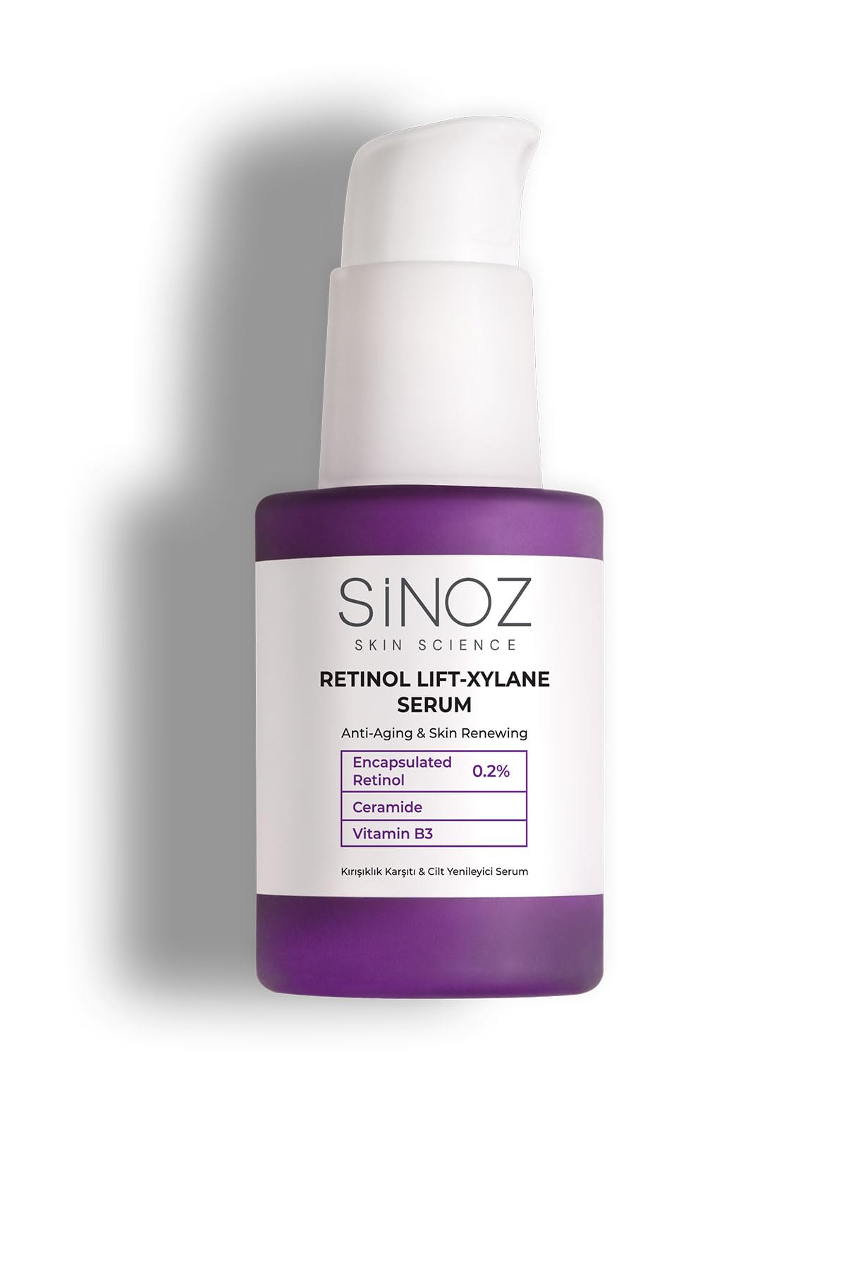 Sinoz Retinol Lift-Xylane Anti-Wrinkle & Skin Renewal Serum | Encapsulated Retinol Technology | Boosts Collagen & Reduces Fine Lines | Rejuvenating Night Treatment | 30 ml