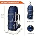 MOUNTAINTOP 70L Internal Frame Backpack Camping Backpacking Hiking Backpack for Men Women with Rain Cover,Sapphire Blue