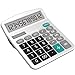 Splaks Standard Functional Desktop Calculator - Solar and AA Battery Dual Power, 12-Digit Large Display - Silver