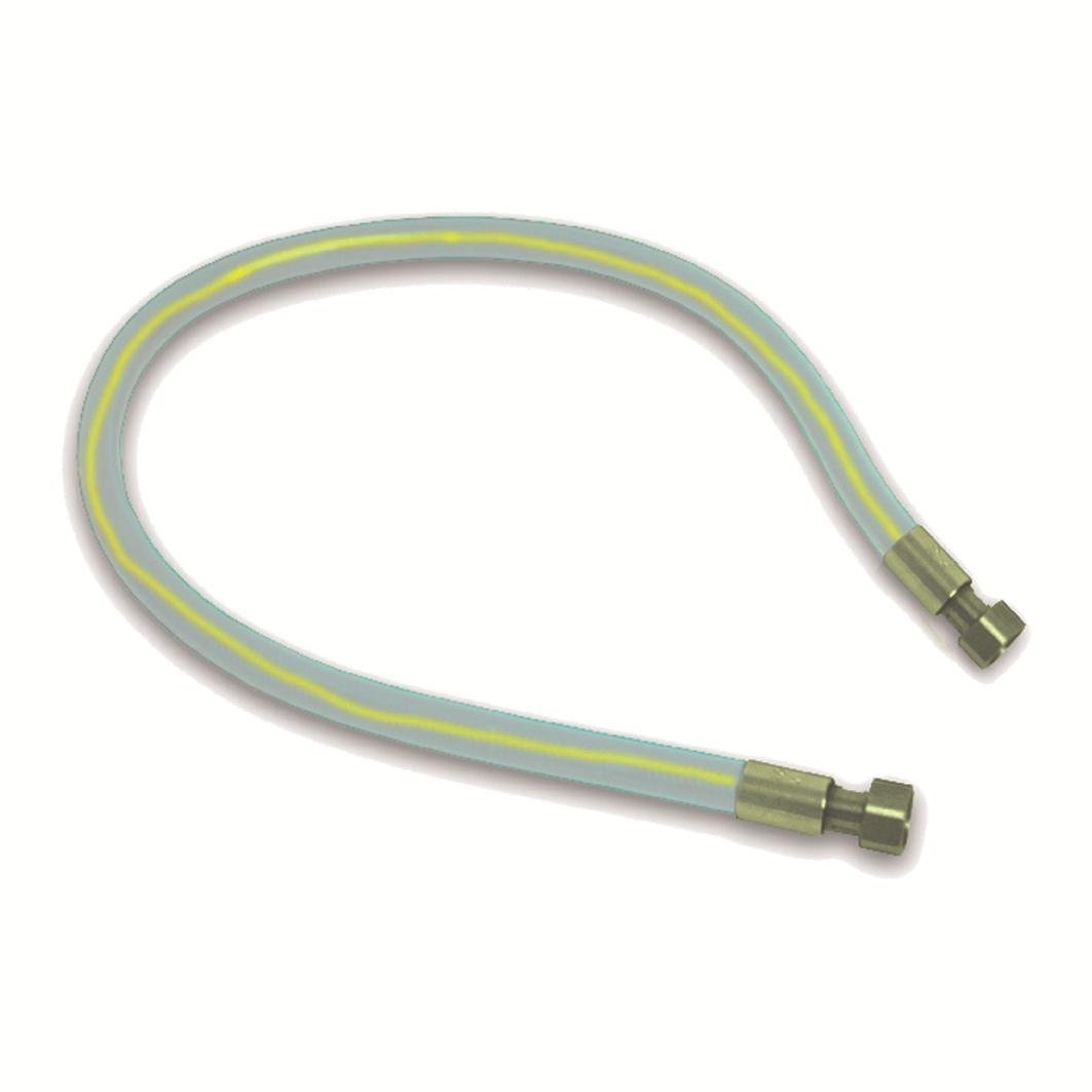 FERRARI SRL 37005 Gas Hose in Stainless Steel Mesh and Coated, Grey/Yellow