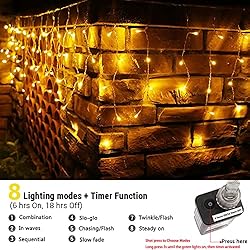 Toodour Icicle Christmas Lights, 612 LED 50ft 8