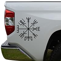 Rosie Decals Viking Rune Vegvisir Talisman Symbol Die Cut Vinyl Decal Sticker For Car Truck Motorcycle Window Bumper Wall Decor Size- [6 inch/15 cm] Tall/Color- Matte Black