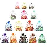 Halulu 100pcs Organza Jewelry Pouch Bags Display Drawstring Wedding Party Festival Gift Candy Bags (3