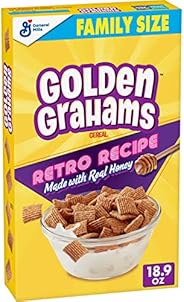 Golden Grahams Breakfast Cereal, Graham Cracker Taste, Whole Grain, Family Size, 18.9 oz