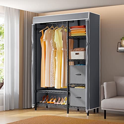 VIPEK V7C Wire Garment Rack 6 Tiers Heavy Duty Covered Clothes Rack