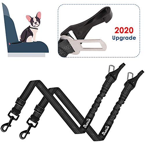 AutoWT Dog Seat Belt, 2 in 1 Latch Bar Attachment Dog Car Seatbelt