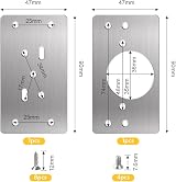 Flintronic 2PCS Stainless Steel Hinge Repair Brackets with 12 Screws view 6