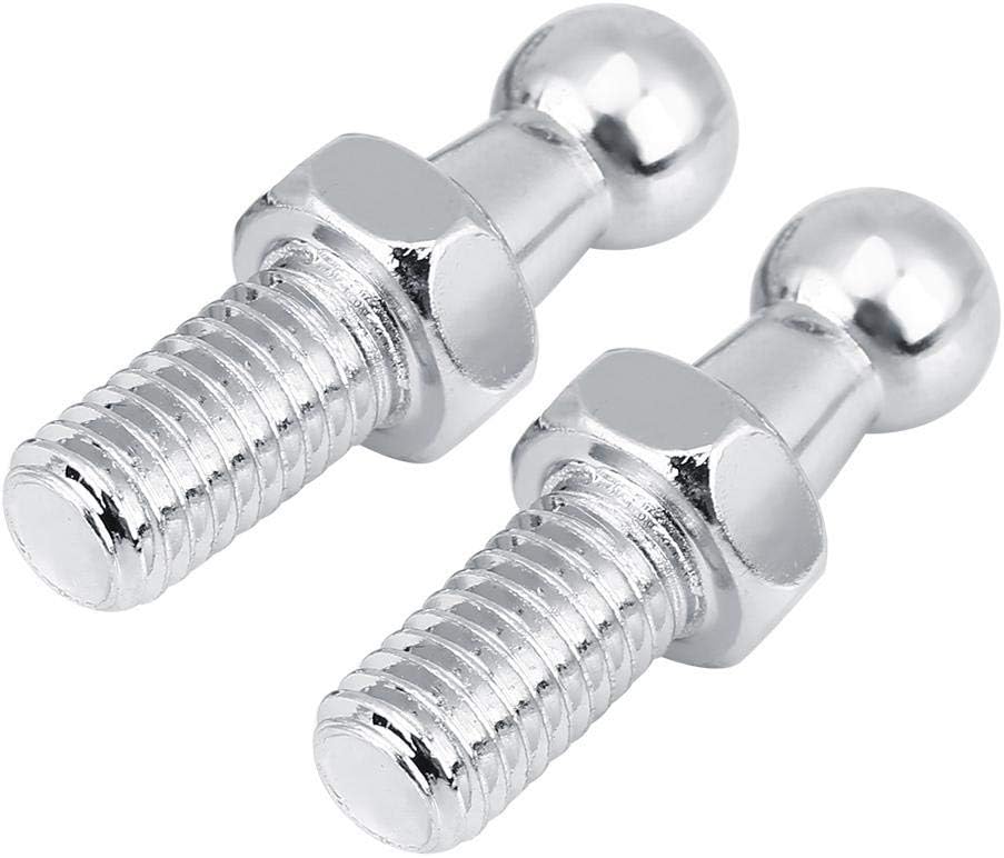 Qiilu 2 pcs M8 Car Stainless Steel Ball Stud Bolt for Gas Struts Ball Ended Bonnet, silver