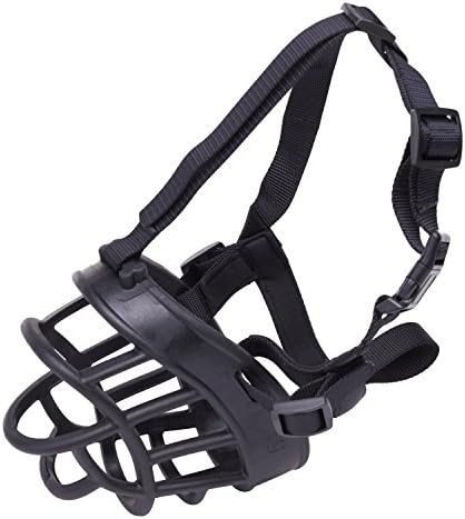 PetAZ Dog Muzzle Soft Rubber Basket Muzzles for All Size Dog, Silicone Dog Basket Muzzles Breathable Adjustable to Prevent Biting, Chewing and Barking (Size 5)