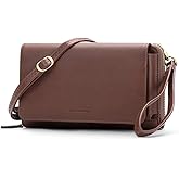 Peacocktion Crossbody Bags for Women RFID Wristlet Wallets Travel Vegan Leather Small Clutch Purses with Phone Pocket Zipper