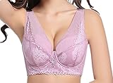 Women's Lace Push Up Bra Brassiere (Underwire Plus Size 36-48 C-D)