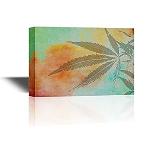 Canvas Wall Art - Green Leaf on Abstract Background - Gallery Wrap Modern Home Art | Ready to Hang - 12x18 inches