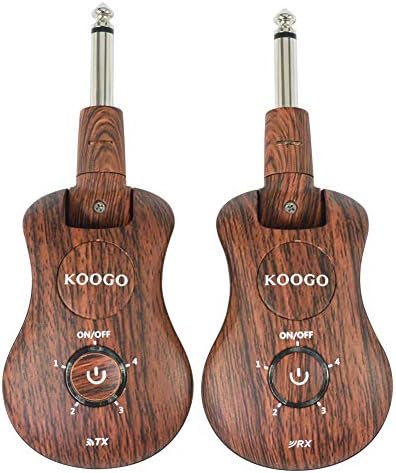 Koogo 2.4G Wireless Guitar System Transmitters Receiver Upgrades WS-30 Digital Transmitter Sets Guitar Bass Violin Helper Chargeable Li Battery 30m/98ft Effective accessories