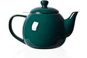 Sweejar Porcelain Teapot with Infuser and Lid,Teaware with Filter 30 OZ for Tea/Coffee/Milk/Women/Office/Home/Gift(Jade)