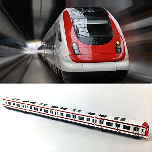Train Model, 4pcs Toy Car Set Alloy City Rail Subway Train Model ,1/64 Scale Alloy Subway/ Car Model ToysPlay, Red White