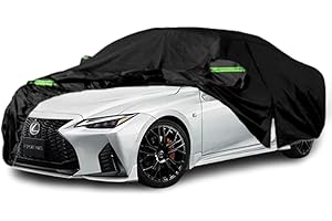 Qnmittry Waterproof Car Covers Compatible with 2005-2024 Lexus is IS250 IS250C IS300 IS350, All Weather Custom-fit Car Cover with Zipper Door for Rain Snowproof UV Windproof Protection