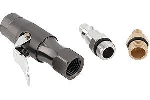 LT Easiyl 200PSI Lock-On Tire Inflator Air Chuck with Dual-Jaw Clamp 1/4" NPT Female Thread Compatible with Schrader Valve