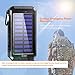 Solar Power Bank 10000mAh Solar Charger Waterproof Portable External Battery USB Charger Built in LED light with Compass for iPad iPhone Android Cellphones (Black)
