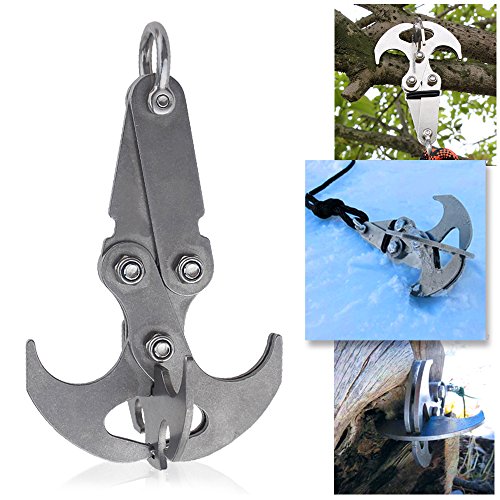 Gravity Hook - A High Performance Grappling Hook Multifunctional Magnetic Stainless Steel Survival Folding Gadget Hook Climbing Claw Outdoor Gravity Carabiner Caving for Outdoor Survival Life