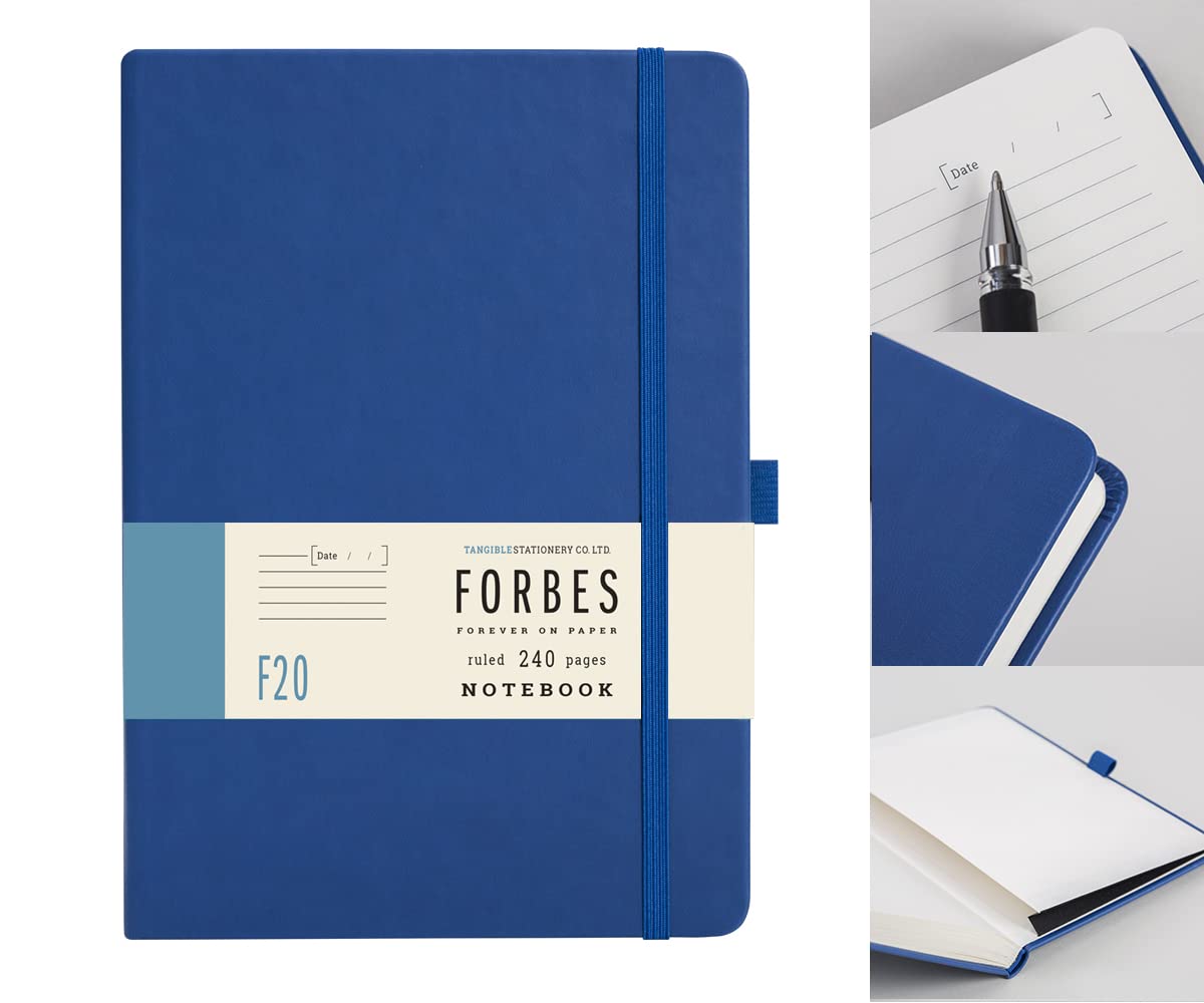 Tangible Stationery Co. Ltd FORBES Classic A5 Lined Notebook 240 Pages | Hardback Journal with Elastic, Ribbon Marker | Lined Writing Notebook for Notes, Work & School — image 1