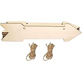 24 Pack Wood Arrow Cutouts Unfinished Wooden Arrow Hanging Ornaments DIY Arrow Craft Plaque Gift Tags for Home Party Office Decoration Craft Project