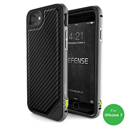 iPhone 8 & iPhone 7 Case, X-Doria Defense Lux Series - Military Grade Drop Tested Protective Case for iPhone 8 & 7, [Black Carbon Fiber]