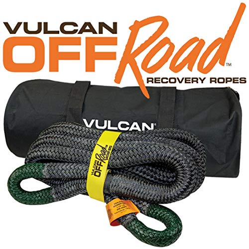 VULCAN OffRoad Recovery Rope 11/2 Inch x 30 Foot Green Eyes