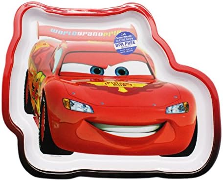 Disney Pixar's Cars Lightning McQueen Shaped Racing Kids Dinner Plate