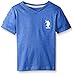 U.S. Polo Assn. Big Boys' Solid V-neck T-shirt with Large Embroidered Logo, Cobalt Heather, 10/12