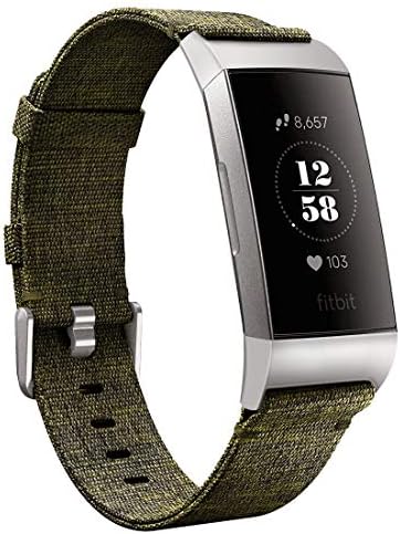 Karei Woven Bands Compatible with Fitbit Charge 3/Charge 3 SE, Soft Accessory Sports Band Replacement Strap Small Large for Fitbit Charge 3 Fitness Activity Tracker Women Men (Black Gold, Small)