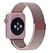 Apple Watch Band,Yoome Fully Magnetic Closure Clasp Mesh Milanese Loop Stainless Steel Bracelet Replacement Band Strap for Apple Iwatch Sport&edition (Rose gold, 38MM)