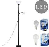 MiniSun Modern Gloss Black 2 Way Floor Lamp Mother Father Child LED Bulbs view 7