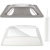 XMK RV Skylight Replacement Bundle,18" x 26" Outer Dome Fit 14"x22" Opening | RV Skylight Cover Shower Dome for Camper Trailer Fifth Wheel,Inner Dome with Window 14"x22"+Polyurethane Adhesive,Smoke Gray